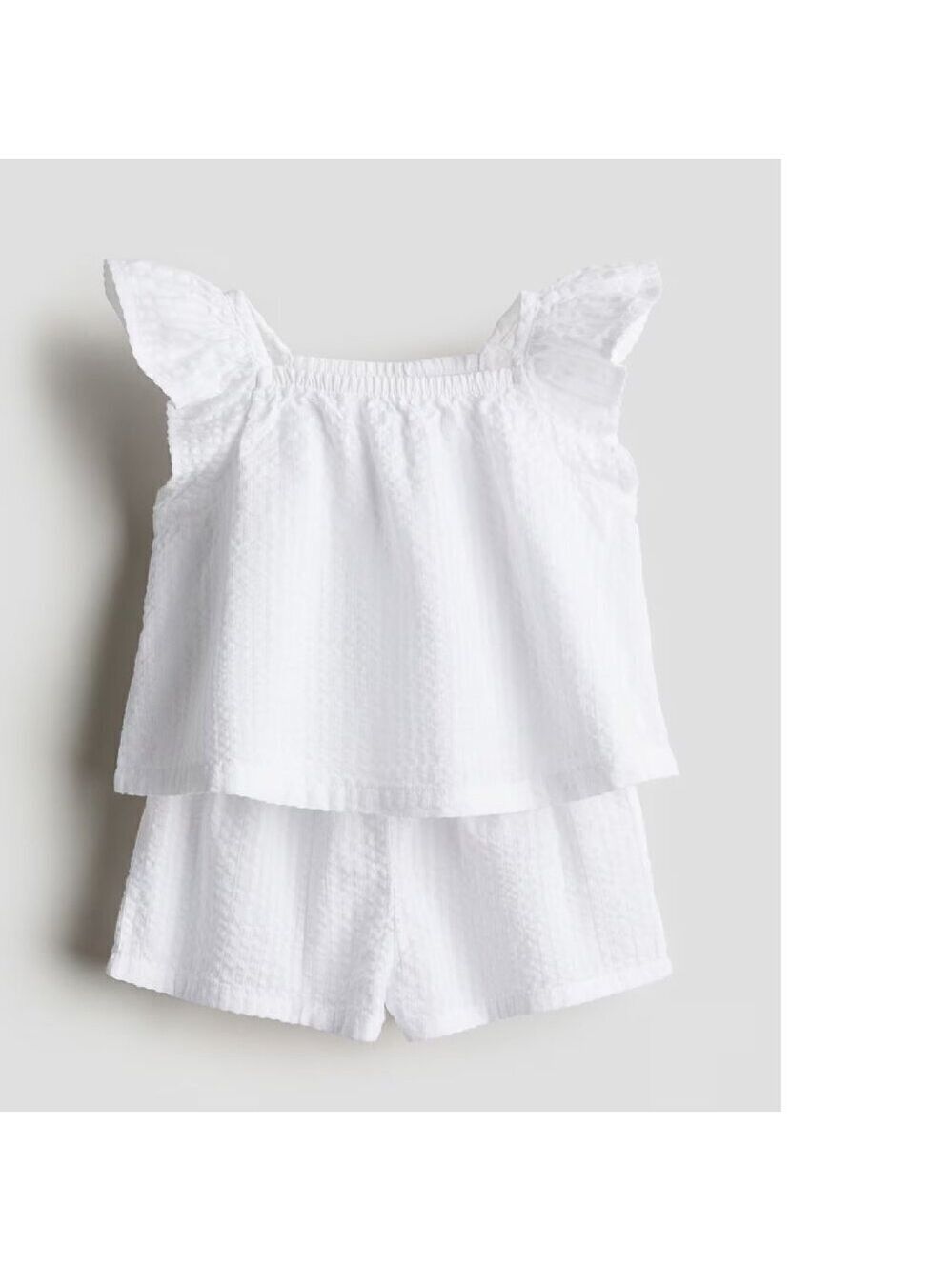 H&M 2-piece Set Top & Shorts White Baby 9-12M